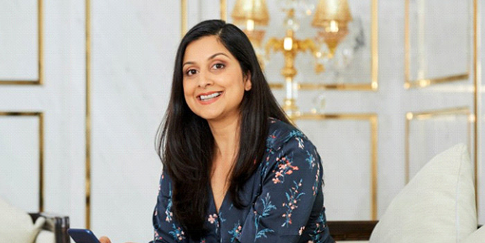 Lady smiles in nice room